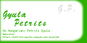 gyula petrits business card